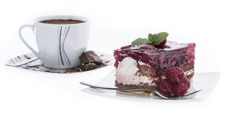 Homemade Raspberry Tart on white