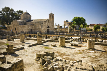 early christian basilica in Pafos, cyprus
