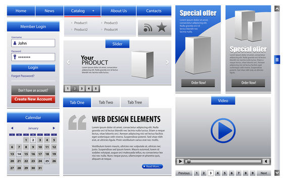 Blue Business Web Design Elements Version 2