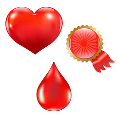 Collection With Blood Drop And Heart