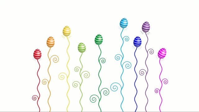 Gestreifte Ostereiblumen in Regenbogenfarben