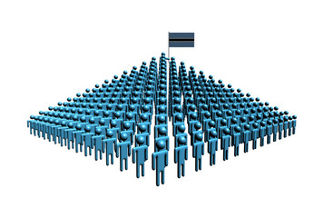 Fototapeta premium Pyramid of abstract people with Botswana flag illustration