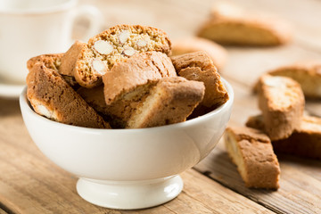 Cantuccini, traditional almond biscuits of Tuscany