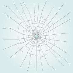 Bullet hole in glass