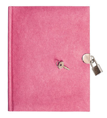 pink diary book with lock and key