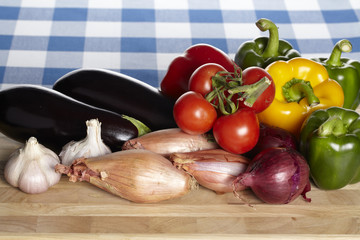 Gemüse für ein Ratatouille