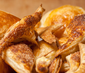 freshly baked italian cheese pies on the sacking