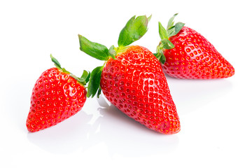 Beautiful strawberries isolated on white