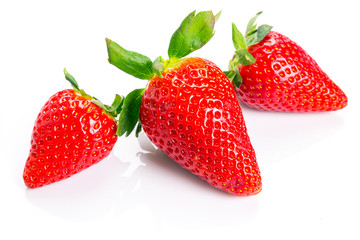Beautiful strawberries isolated on white