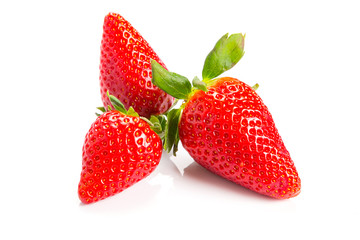 Beautiful strawberries isolated on white