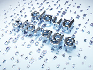 Networking concept: Silver Cloud Storage on digital background