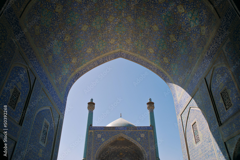 Wall mural shah (imam) mosque in isfahan, iran