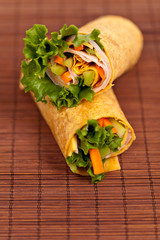 Deli Tortilla Wrap Cut in Half