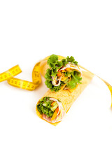 Deli Tomato and Basil Tortilla Wrap Cut in Half