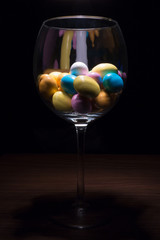 Easter Eggs in a glass of wine