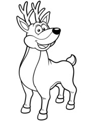 Illustration vectorielle de dessin animé Deer - Livre de coloriage