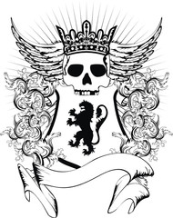 heraldic coat of arms crest skull0