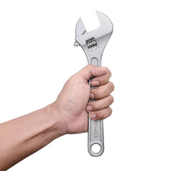 Hand with wrench