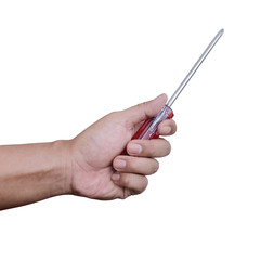 Hand with screwdriver