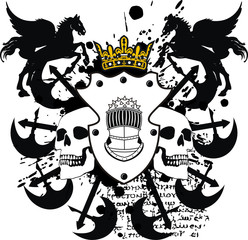heraldic coat of arms crest skull3