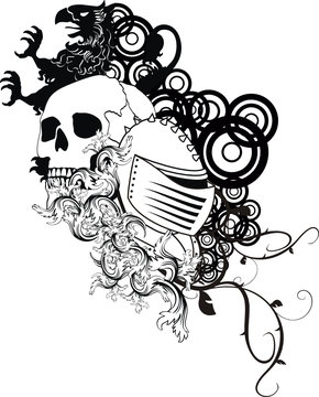 heraldic coat of arms crest skull6