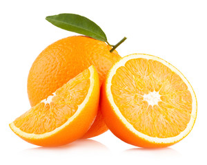 ripe orange with slices