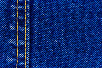 Jeans denim and seam