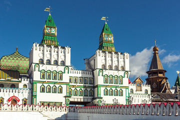 White-stone Kremlin in Izmaylovo in Moscow, Russia