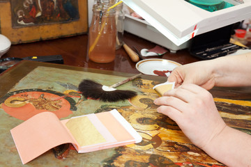  gilding of ancient icon
