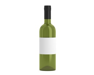 Weinflasche Grün Kappe schwarz mit Etikett