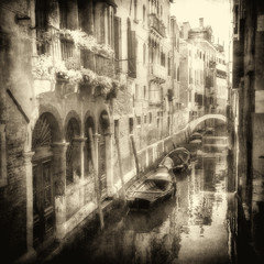 Vintage image of Venetian canals
