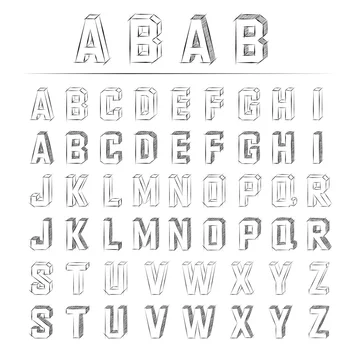 スケッチ アルファベット 立体 Stock ベクター Adobe Stock