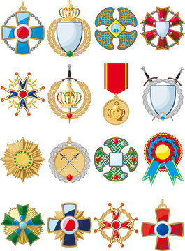 set of various medals