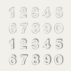 スケッチ　ナンバー　立体