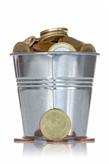 Full bucket of coins