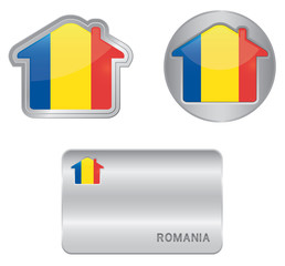 Home icon on the Romania flag