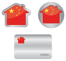 Home icon on the China flag