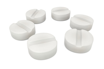 White pills - 3D Render