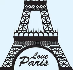 Papier Peint photo Lavable Illustration Paris J& 39 adore Paris