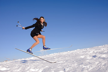 Fototapeta na wymiar young businesswoman jumping