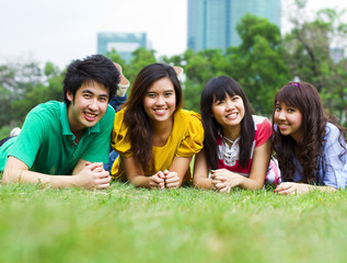 Fototapeta na wymiar Group of Asian young people