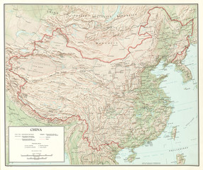 Obraz premium China old map
