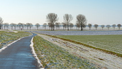 Path through the countryside in winter