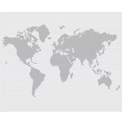 Foto op Aluminium gestreepte lijn wereldkaart vector sjabloon © JMC
