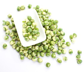 green peas isolated on white