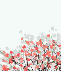 Cherry flower card