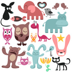 Random set of various funny animals