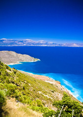 Turquise water of bay on Crete, Greece