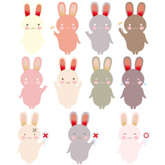 いろんな表情のうさぎ　サイン　案内