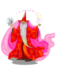 Magician in red robe